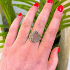 Rose Quartz Sterling Silver Boho-Inspired Ring | Size T
