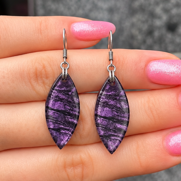 Purple Aztec Petal Drop Earrings | Watch This Space