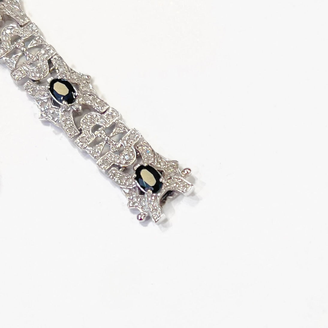 Exquisite Vintage 18ct White Gold Sapphire and Diamond Bracelet