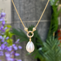 Gold Linked Shell Pearl Drop Pendant Necklace | Ania Haie