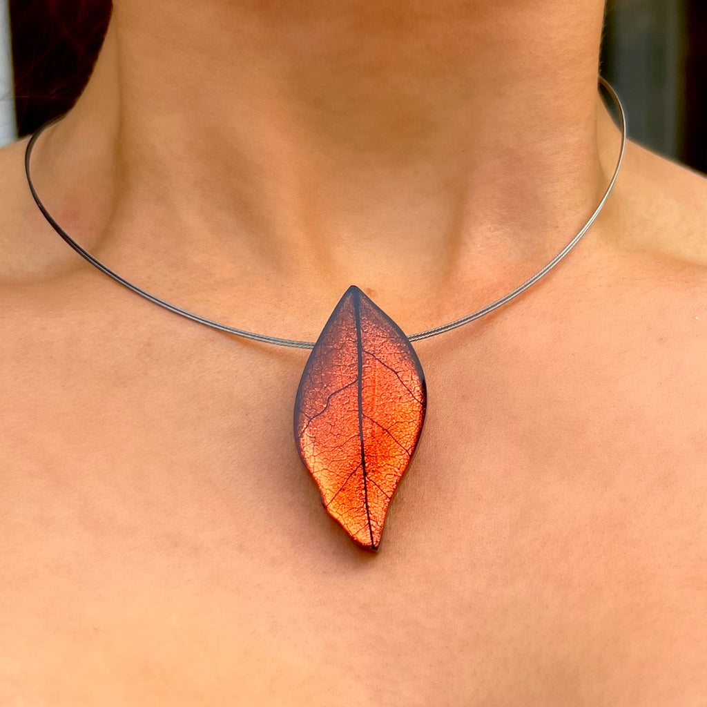 Orange Leaf Necklace | Watch This Space