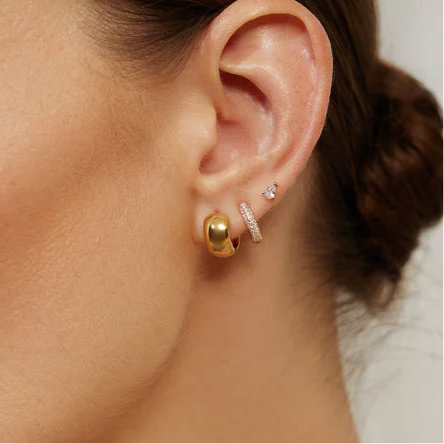 Pre-Order | Small Gold Chubby Huggie Hoop Earrings | Ania Haie