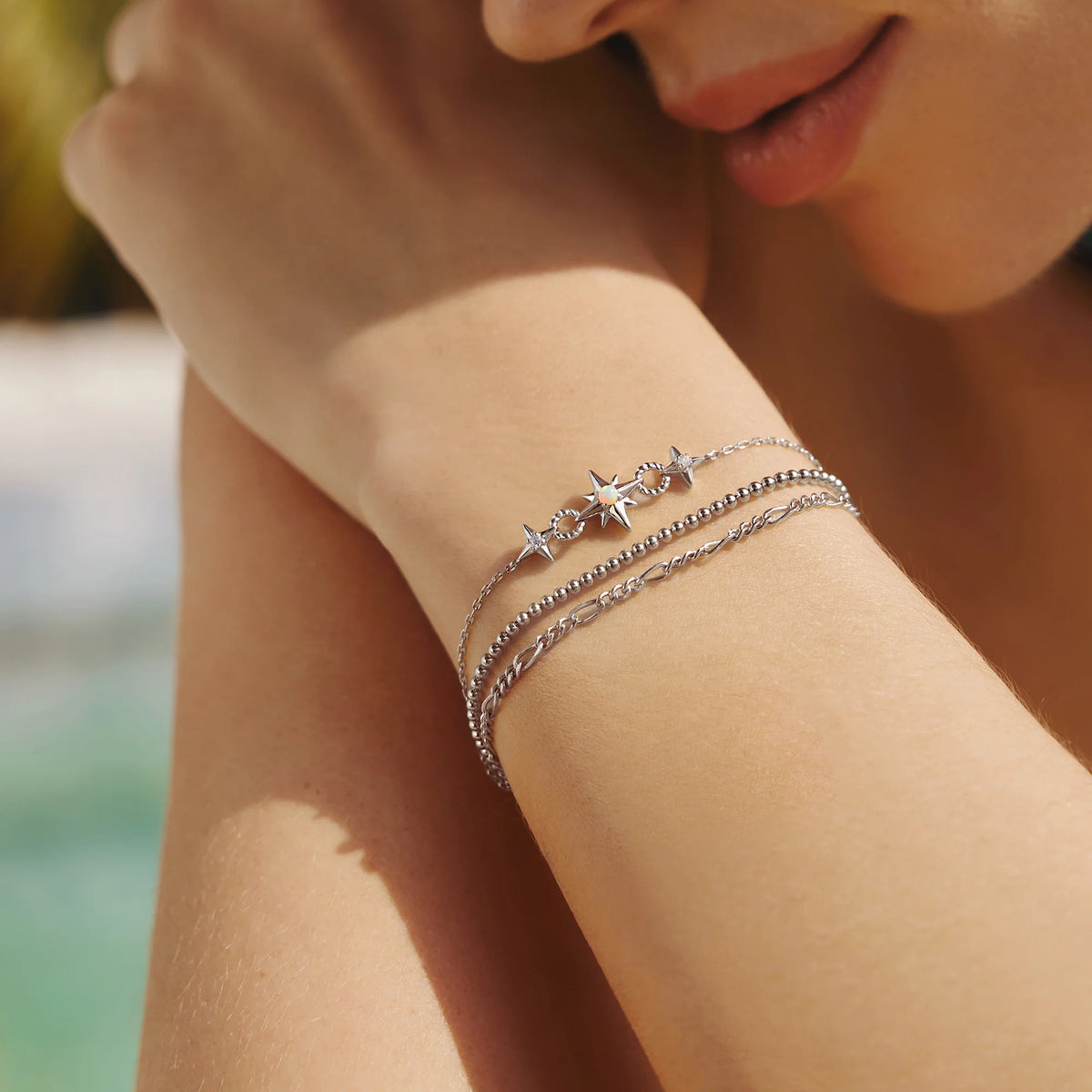 Kyoto Opal Linked Star Sterling Silver Bracelet | Ania Haie