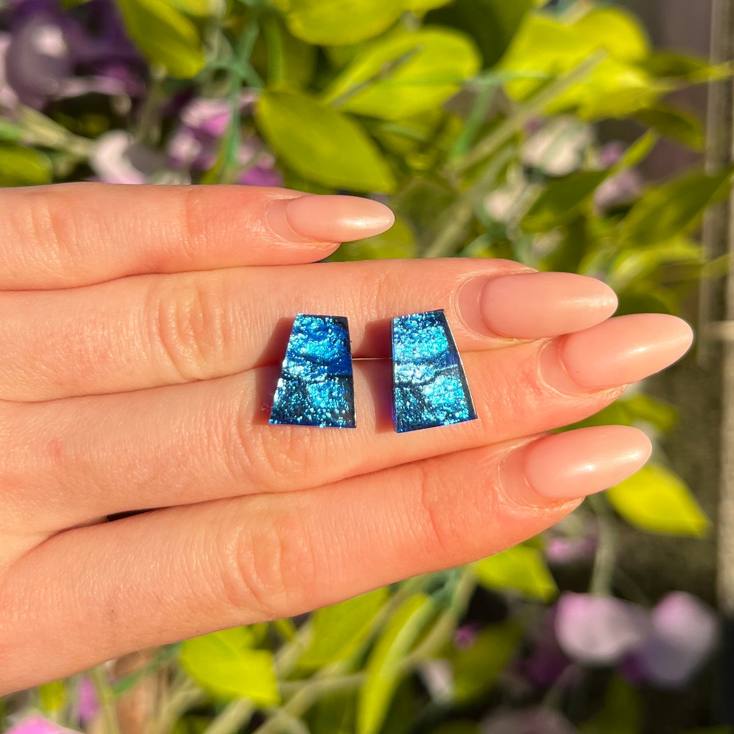 ‘Watch This Space’ Blue Stud Earrings