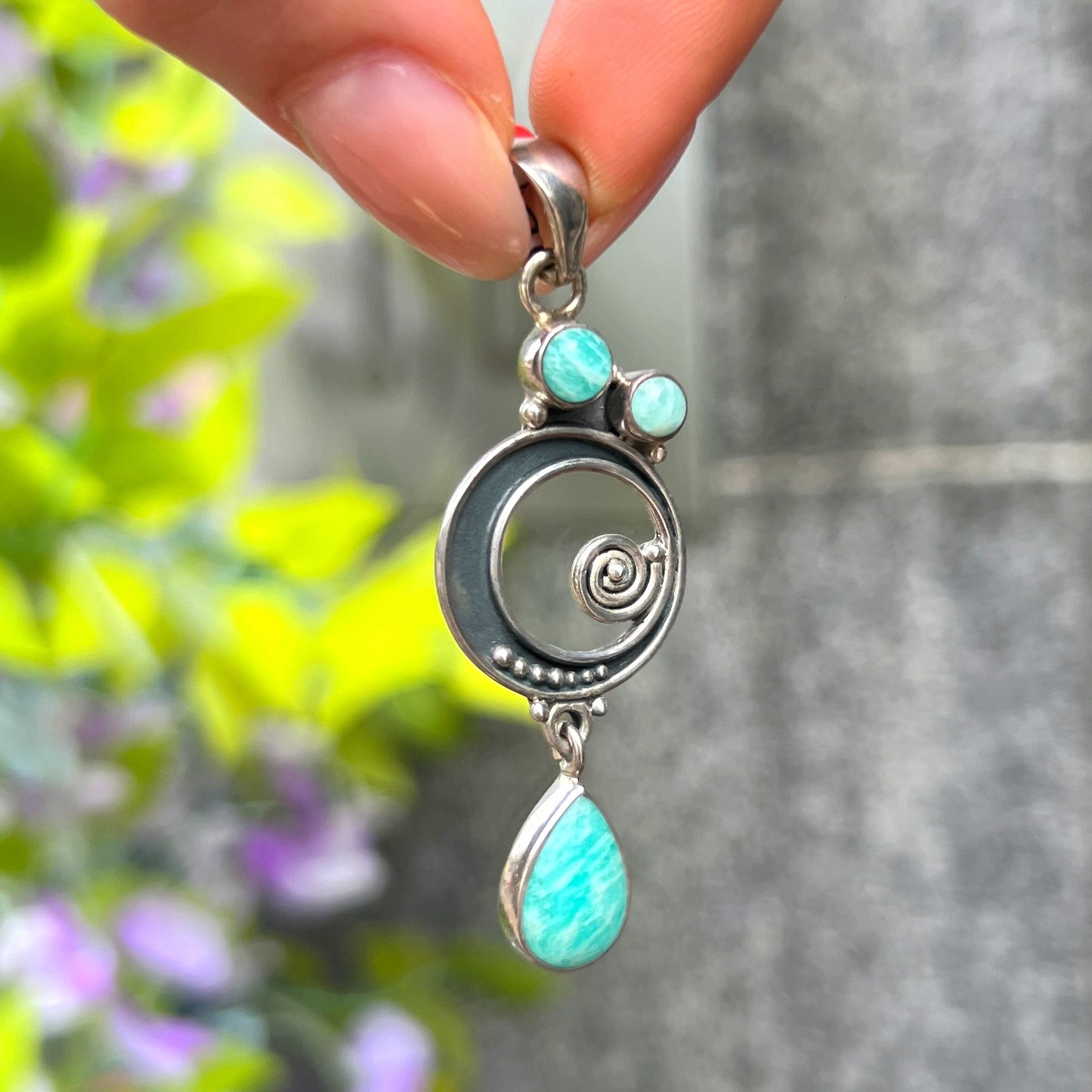 Sterling Silver Blue Amazonite Pendant