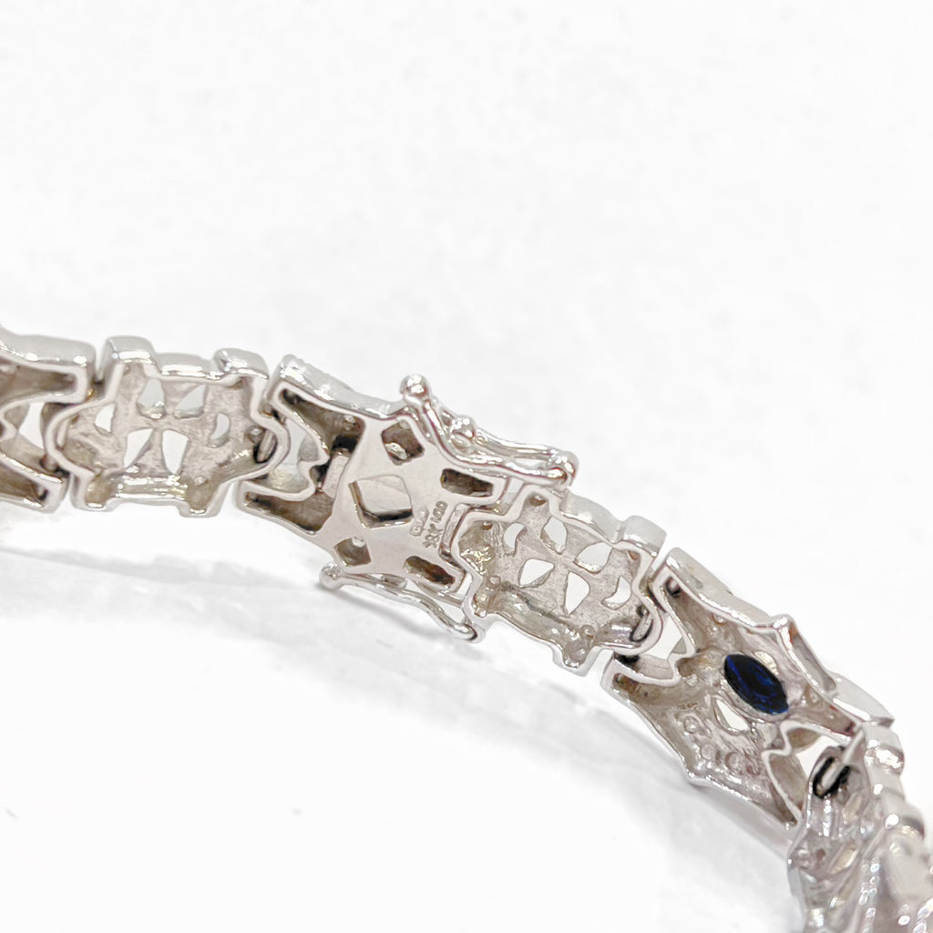 Vintage Sapphire and Diamond 18ct White Gold Bracelet