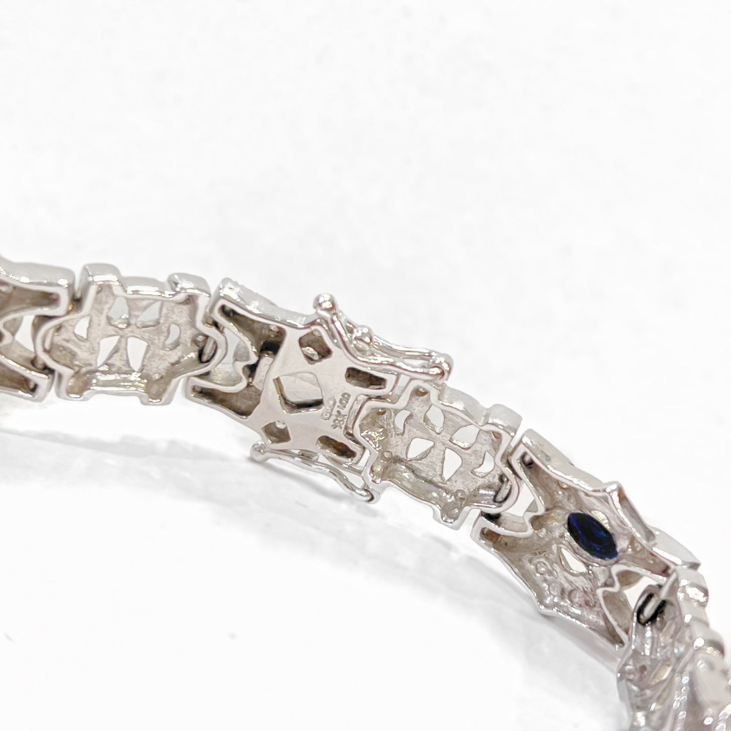 Vintage Sapphire and Diamond 18ct White Gold Bracelet