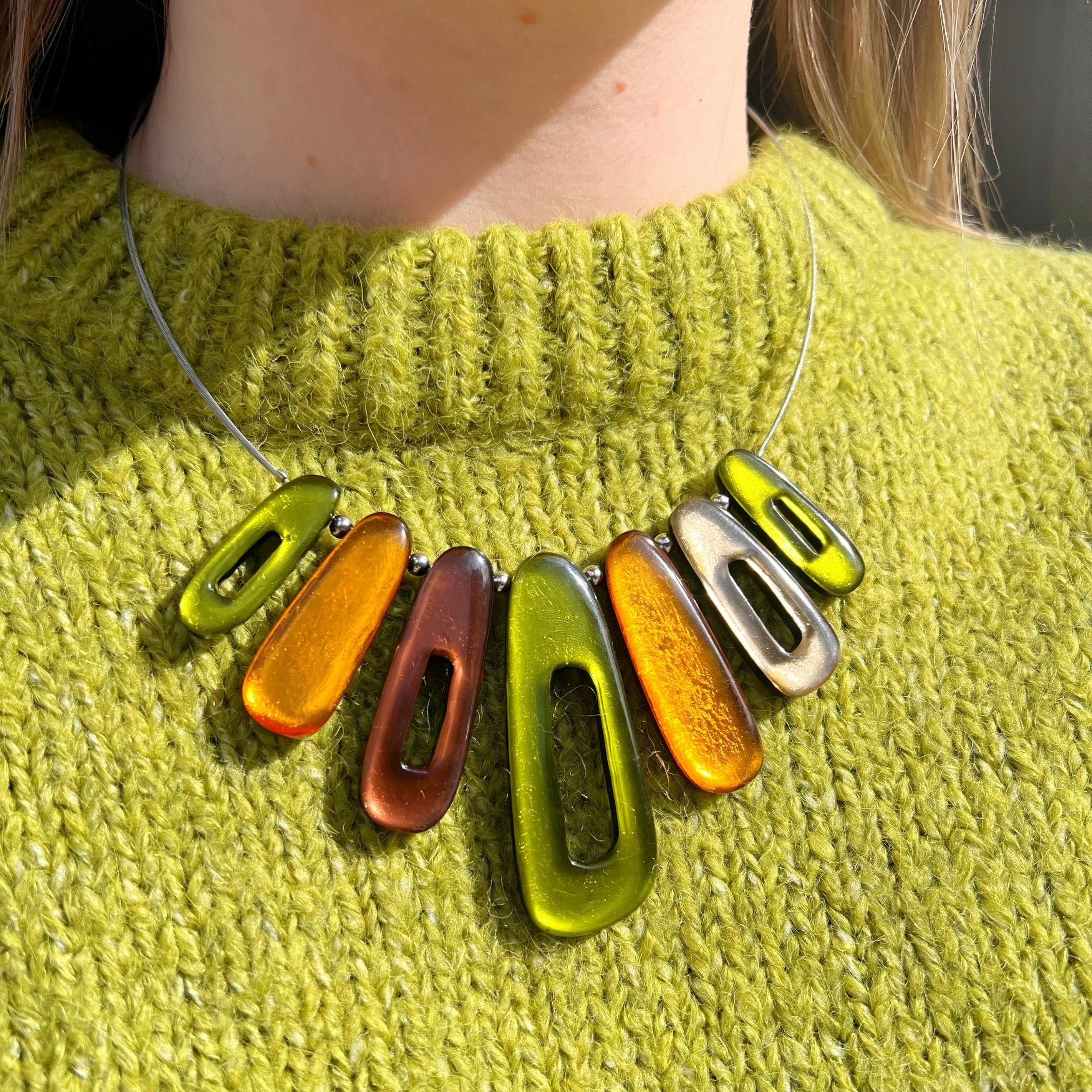 Pistachio Elongated Rectangles Necklace | Watch This Space