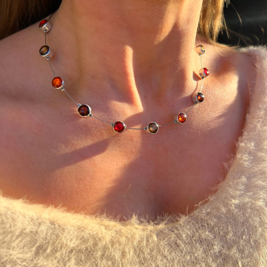 Watch This Space Red and Dot Choker Necklace