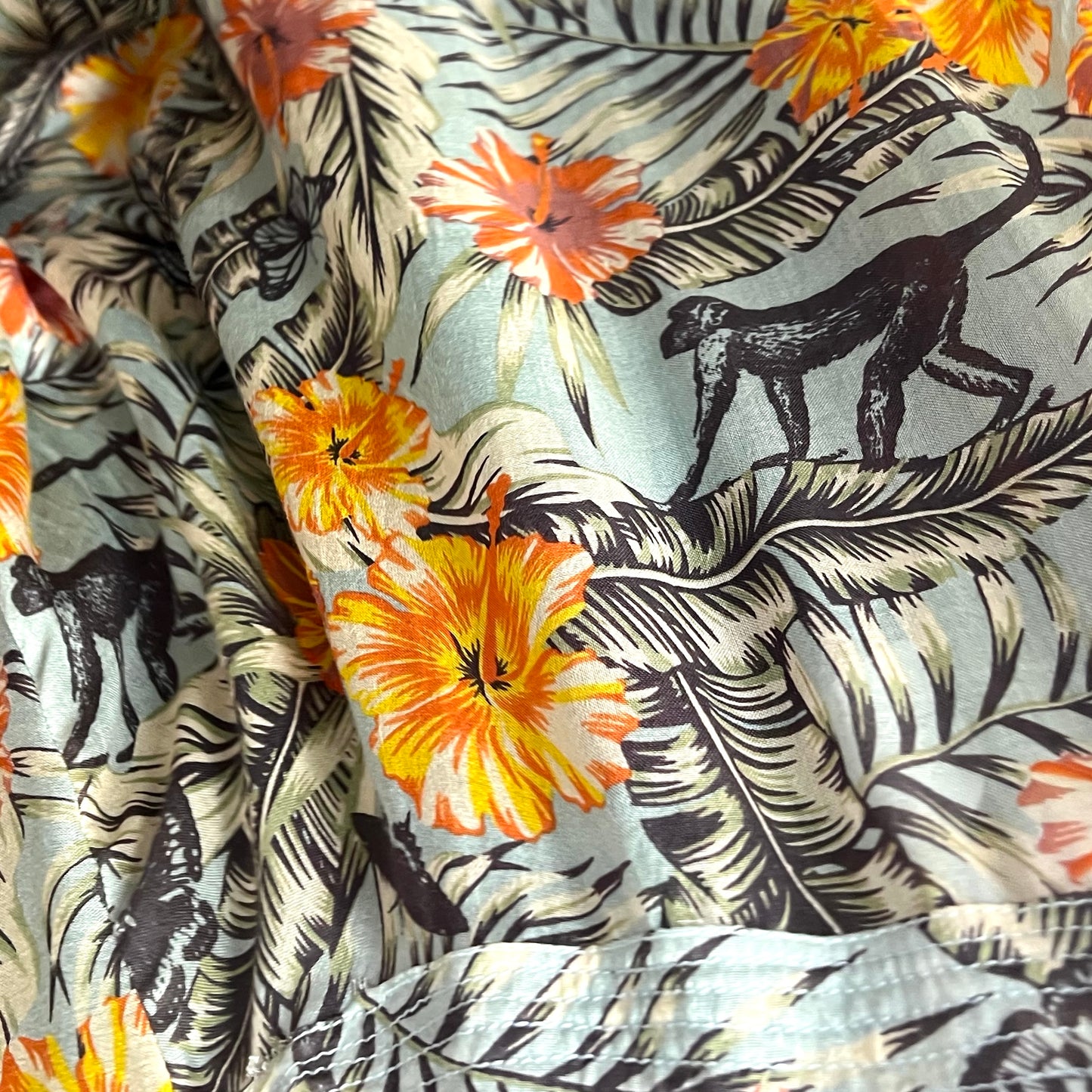 Powder Accessories Blue & Orange Oversized Short Kimono Jacket - Jungle