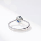Art Deco Inspired Sapphire and Diamond Platinum Engagement Ring | Size N