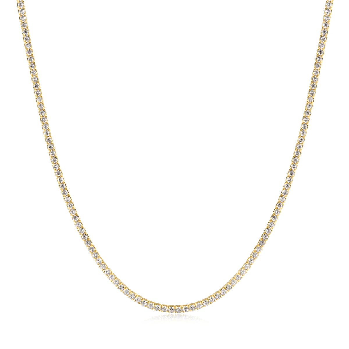 Gold on Silver Pavé Cubic Zirconia Tennis Necklace | Ania Haie