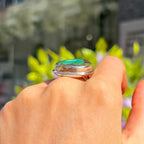 Pear Cut Green Turquoise Sterling Silver Ring | Size O
