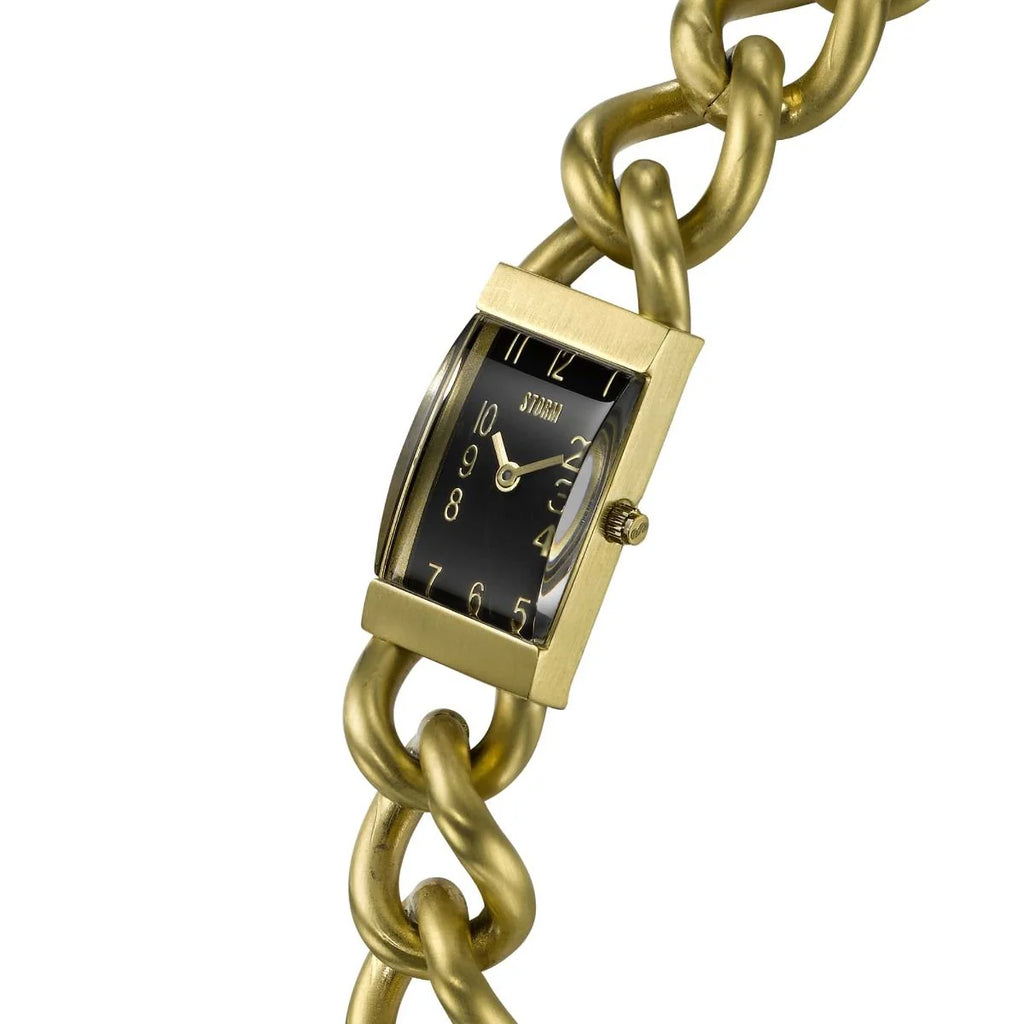 Storm Ladies Sansa Gold Steel Black Dial Bracelet Watch