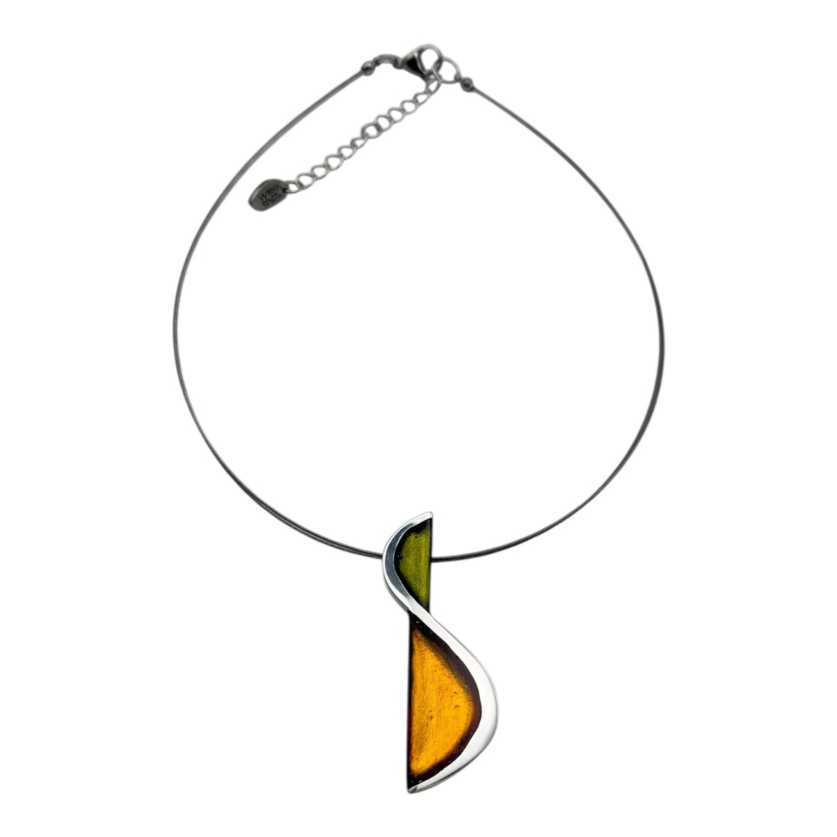 Orange and Green Pistachio Pendant Necklace | Watch This Space