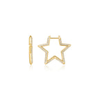 Medium Gold Star Pavé Hoop Earrings | Ania Haie