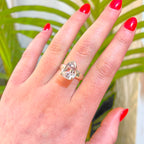 Kunzite Sterling Silver Pear Cut Ring | Size Q