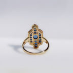 Sapphire and Diamond 18ct Yellow Gold Ring | Size N