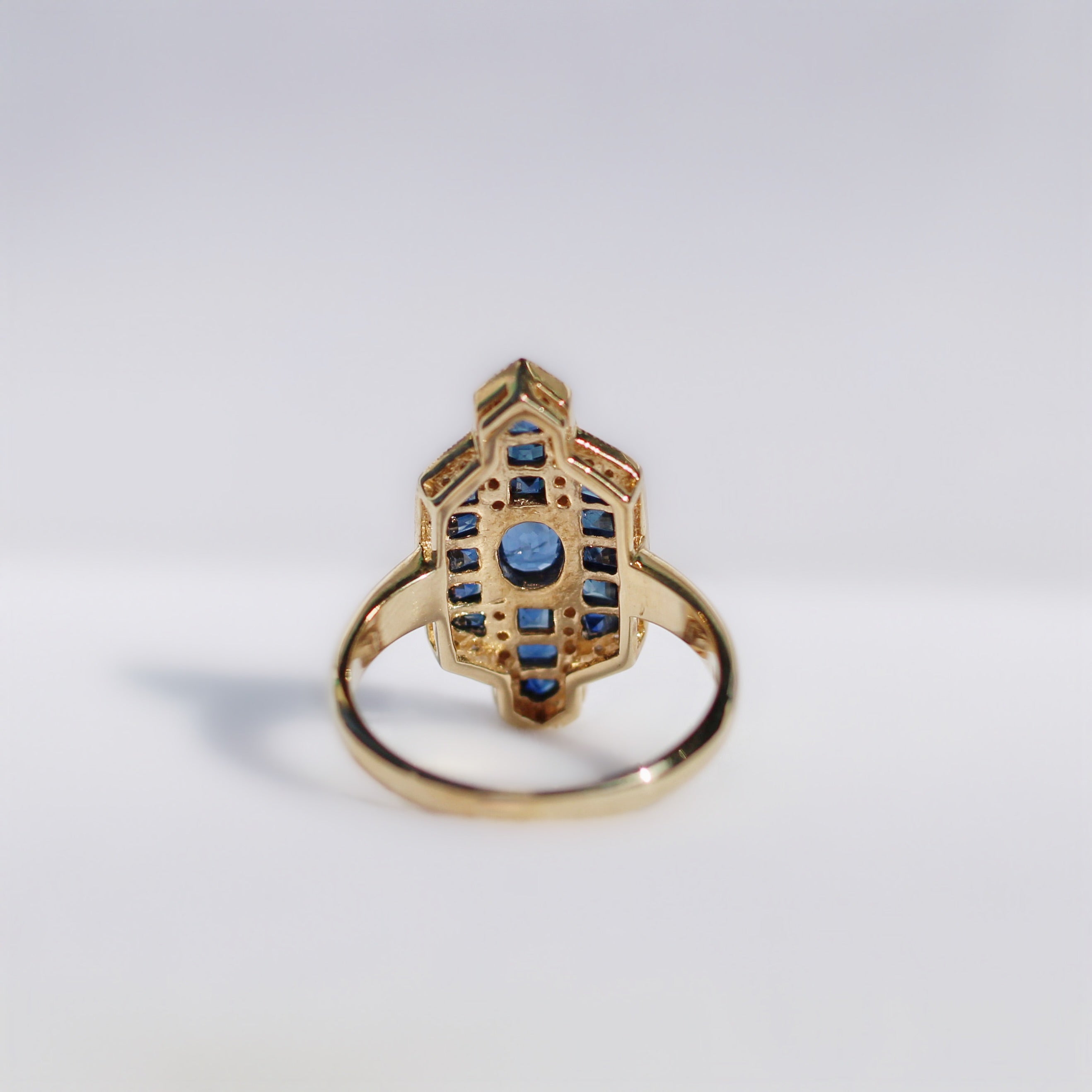 Sapphire and Diamond 18ct Yellow Gold Ring | Size N