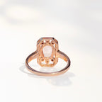 Art Deco Inspired Morganite and Diamond 9ct Rose Gold Ring | Size N ½