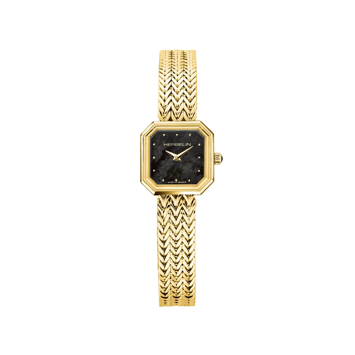 Herbelin Octogône Ladies Steel Gold Watch with Mother of Pearl White Dial