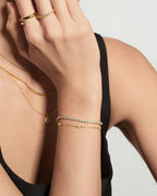 14ct Gold Plated Row Bezel Set Bracelet | Ania Haie