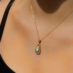 Art Deco Inspired Opal and Diamond 9ct Yellow Gold Necklace