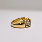 'The Flora' Floral Diamond 18ct Yellow Gold Band Ring | Size M ½