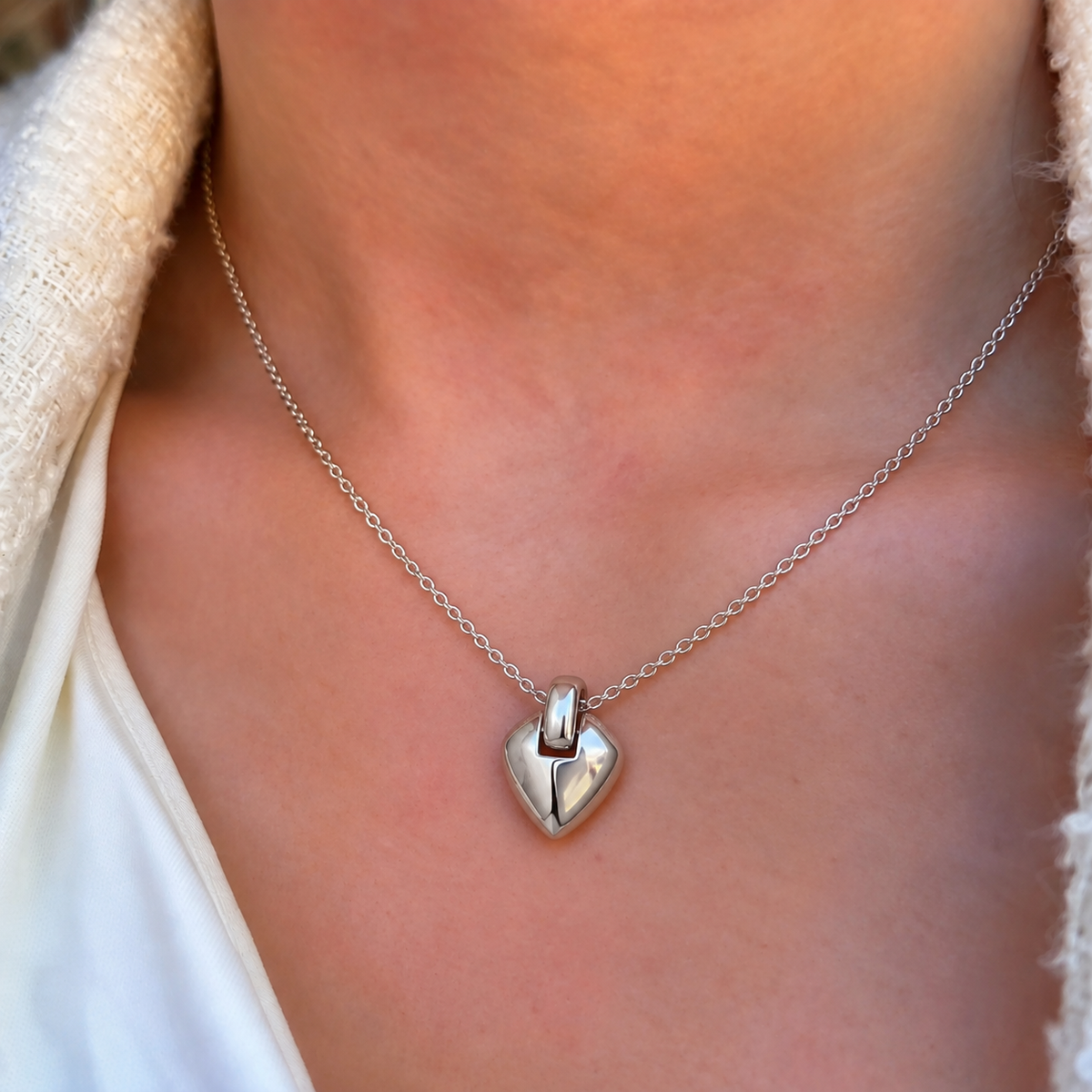 Sterling Silver Shield Pendant Necklace | Ania Haie