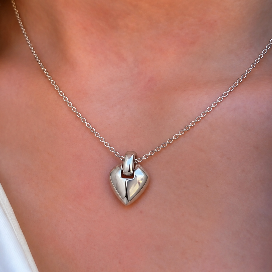 Sterling Silver Shield Pendant Necklace | Ania Haie