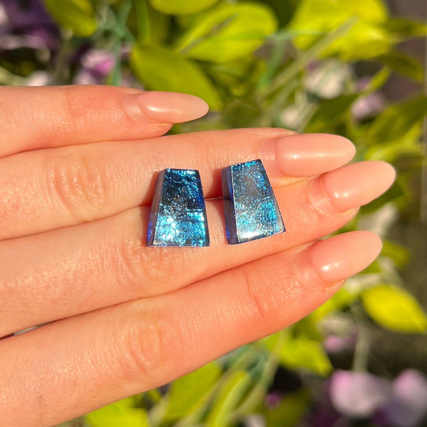 ‘Watch This Space’ Blue Stud Earrings