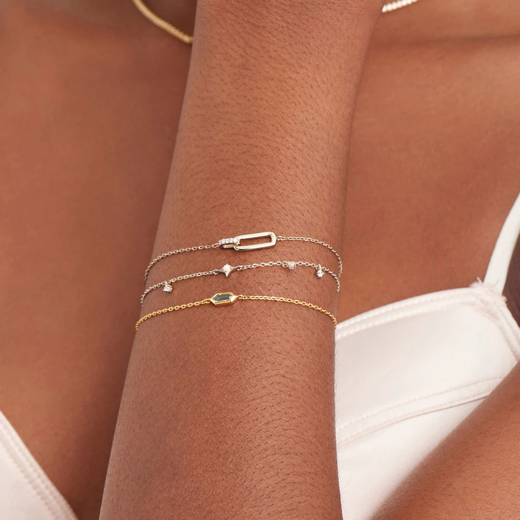 Sterling Silver Cubic Zirconia Glam Interlock Bracelet | Ania Haie