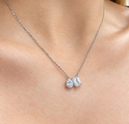 Cubic Zirconia ‘Toi et Moi’ Sterling Silver Necklace