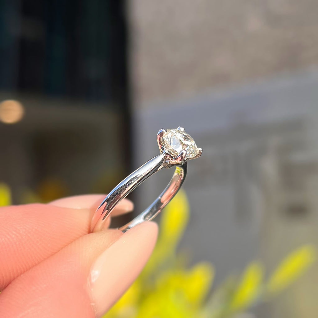 'The Marilyn' 1ct Natural Diamond Platinum Solitaire Engagement Ring | Size M