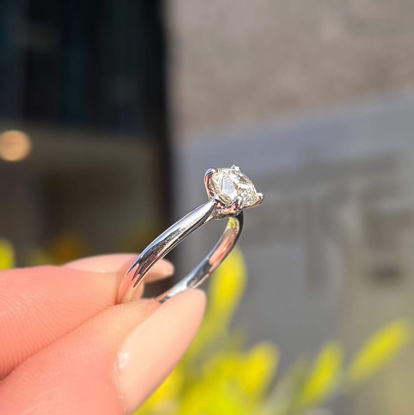 'The Marilyn' 1ct Natural Diamond Platinum Solitaire Engagement Ring | Size M