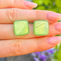 Pre-Order | Green Square Clip-On Earrings | Watch This Space