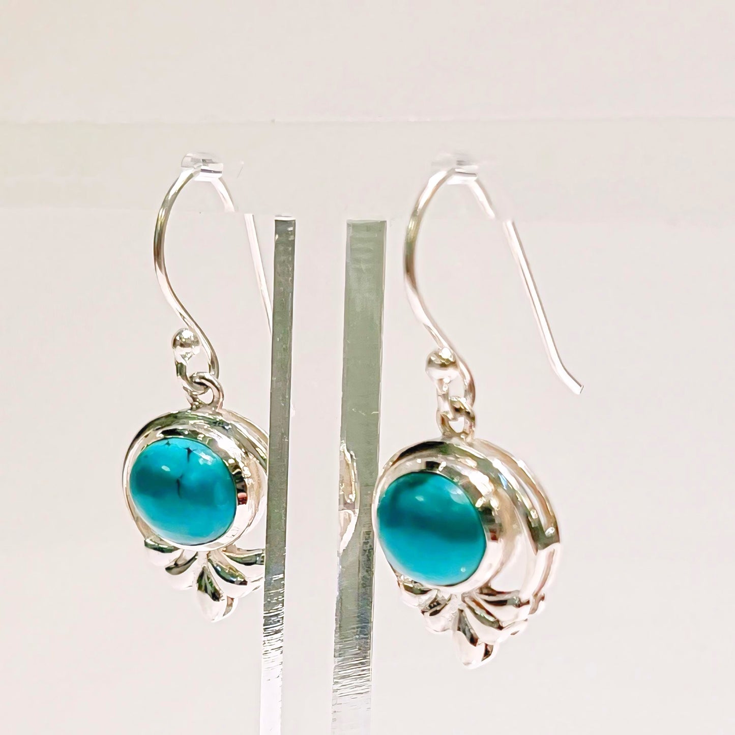 Sterling Silver Dainty Turquoise Drop Earrings