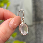 Faceted Rose Quartz Sterling Silver Drop Earrings
