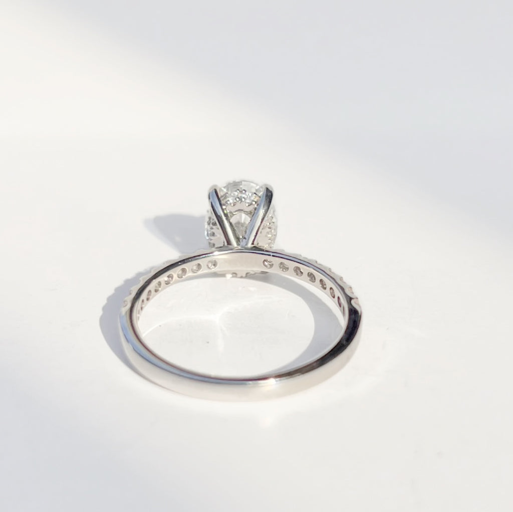 Oval-Cut Lab-Grown Diamond Platinum Engagement Ring | Size L ½