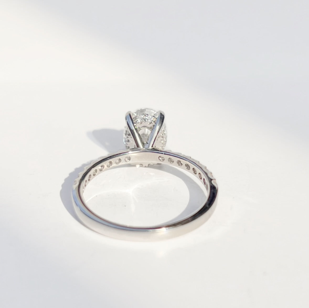 Oval-Cut Lab-Grown Diamond Platinum Engagement Ring | Size L ½