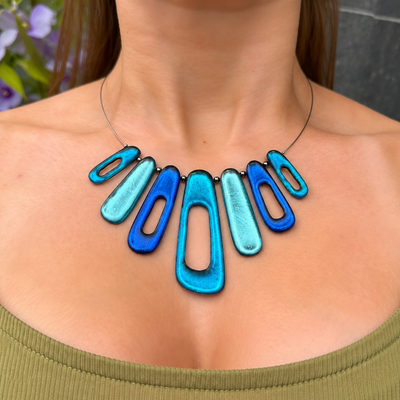 Turquoise Elongated Rectangles Necklace | Watch This Space