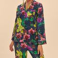 Super Soft Oversized Navy Floral Exotic Evening Long Pyjamas | Powder Accessories