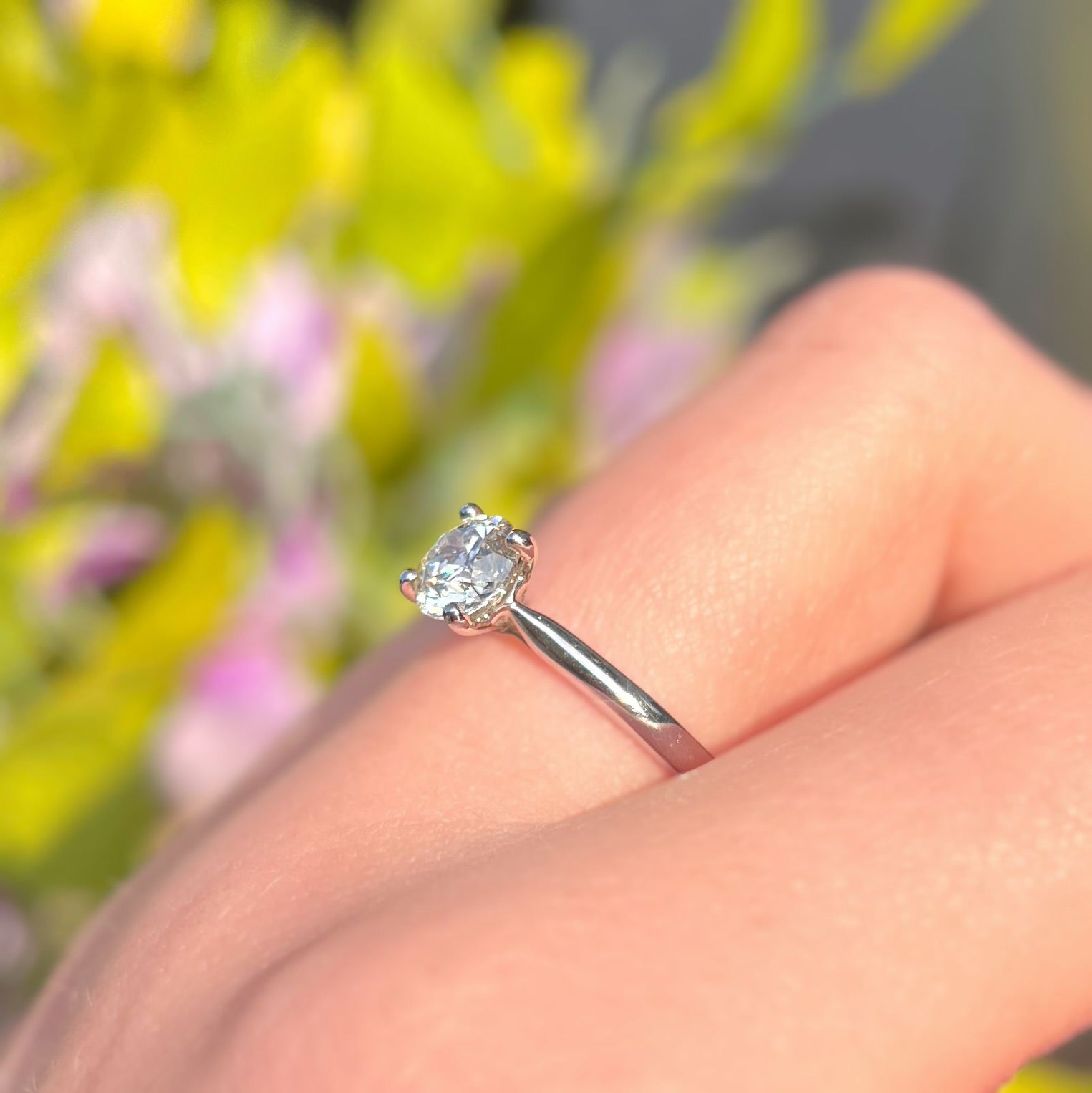 'The Marilyn' 1ct Natural Diamond Platinum Solitaire Engagement Ring | Size M