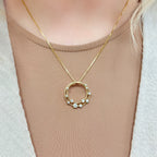 Diamond Bubble 9ct Yellow Gold Necklace