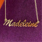 Made to Order Personalised 9ct Gold Script Name Dropper Necklace