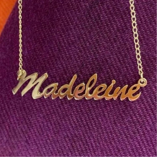 Personalised Script Name dropper Necklace - 9ct Gold