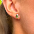 Simple Peridot Sterling Silver Stud Earrings