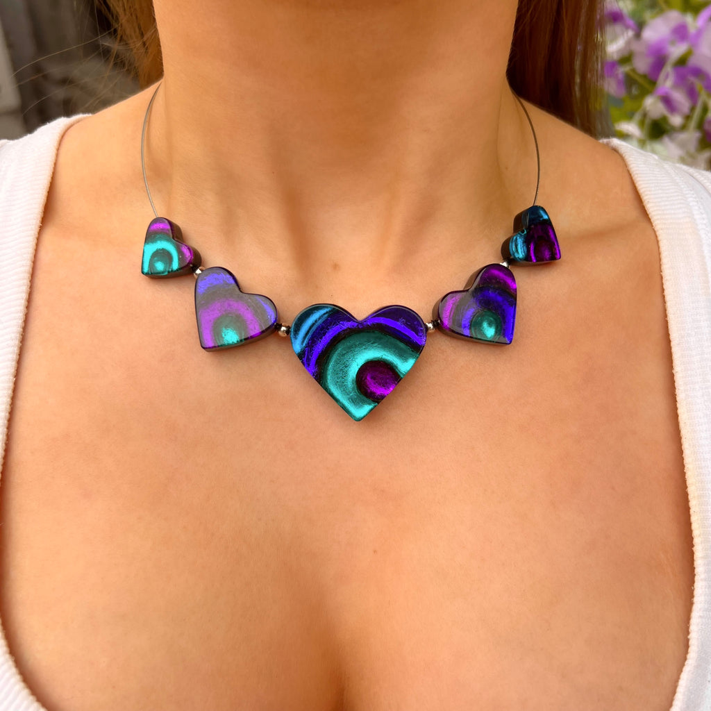 Purple & Blue Love Heart Necklace | Watch This Space