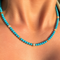 Turquoise 14ct Gold Plated Beaded Necklace | Ania Haie