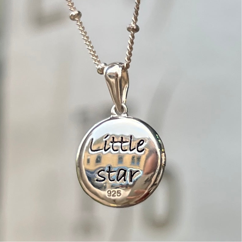 Sterling Silver Dainty Yellow Enamel ‘Little Star’ Childrens Locket Necklace